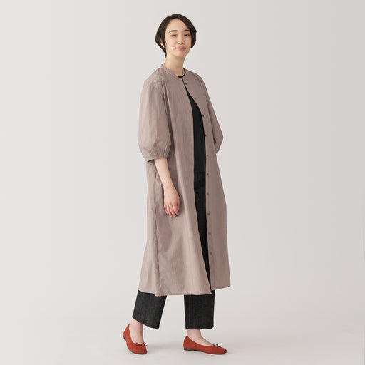 Women's Quick Dry Broadcloth 3/4 Sleeve Patterned Dress MUJI