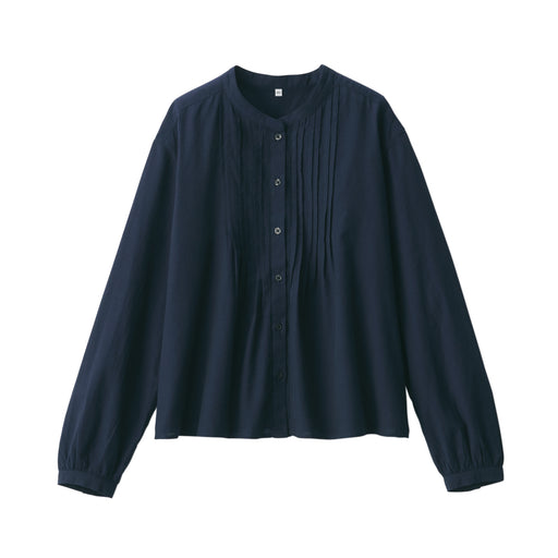 Women's Cotton Voile Long Sleeve Blouse Dark Navy MUJI