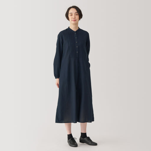 Women's Cotton Voile Long Sleeve Dress MUJI