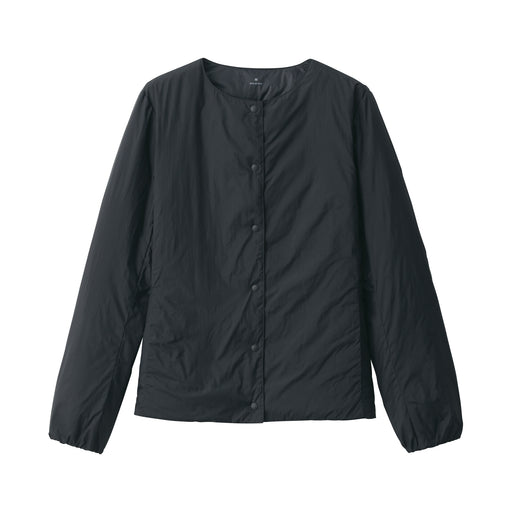 Women's Lightweight Down Collarless Jacket Black MUJI