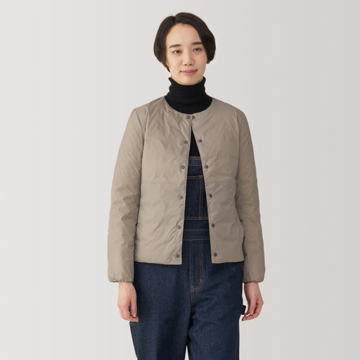 Women's Lightweight Down Collarless Jacket MUJI