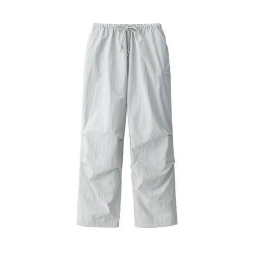 Women's Water Repellent Nylon Wind Wide Pants Light Gray MUJI