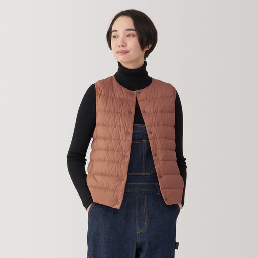 Women's Lightweight Down Collarless Vest MUJI