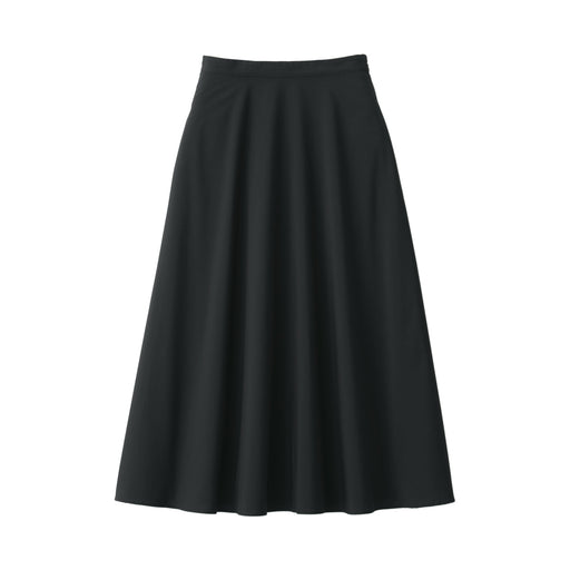 Women's Quick Dry Broadcloth Flared Skirt Black MUJI