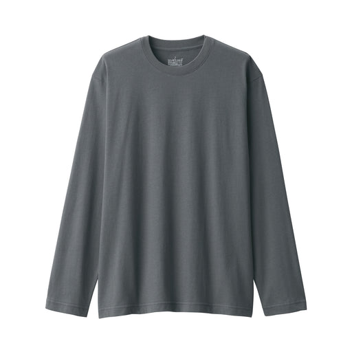 Men's Washed Jersey Crew Neck Long Sleeve T-Shirt Medium Gray MUJI