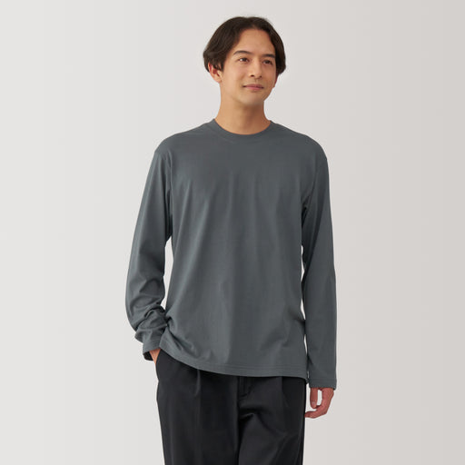 Men's Washed Jersey Crew Neck Long Sleeve T-Shirt MUJI