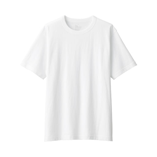 Men's Washed Heavy Weight Crew Neck Short Sleeve T-Shirt White MUJI