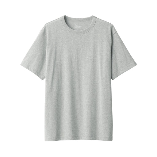 Men's Washed Heavy Weight Crew Neck Short Sleeve T-Shirt Gray MUJI