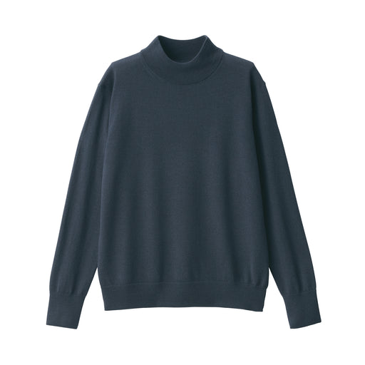 Women's Washable High-Gauge High Neck Sweater Dark Gray MUJI