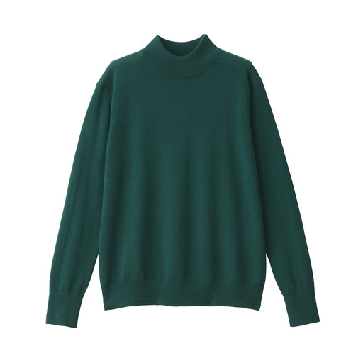 Women's Washable High-Gauge High Neck Sweater Dark Green MUJI