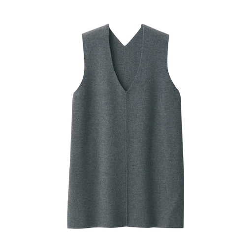 Women's Washable Milano Ribbed Long Vest Dark Gray MUJI