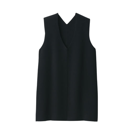 Women's Washable Milano Ribbed Long Vest Black MUJI