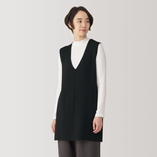 Women's Washable Milano Ribbed Long Vest MUJI