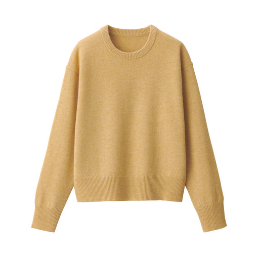 Women's Washable Mid-Gauge Crew Neck Sweater Yellow MUJI