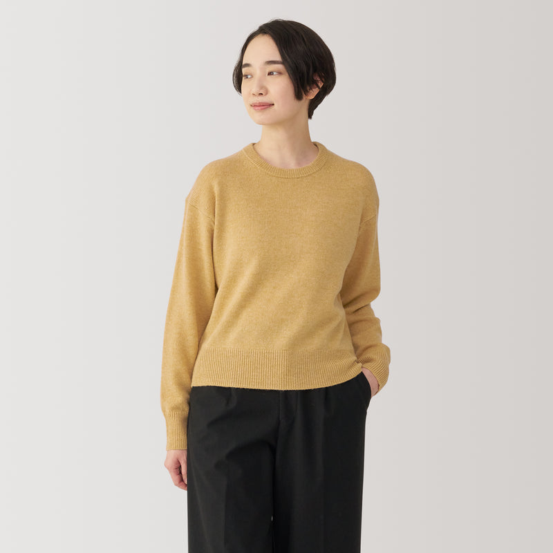 Women's Washable Mid-Gauge Crew Neck Sweater MUJI