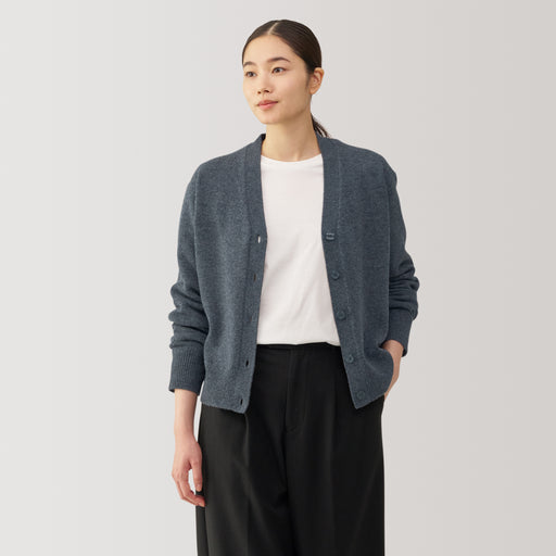 Women's Washable Mid-Gauge V-Neck Cardigan MUJI