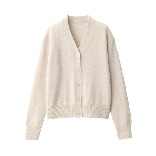 Women's Washable Mid-Gauge V-Neck Cardigan Oatmeal MUJI