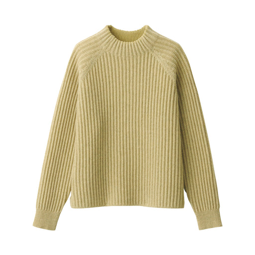 Women's Andes Wool Mock Neck Sweater Light Yellow MUJI