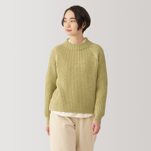 Women's Andes Wool Mock Neck Sweater MUJI