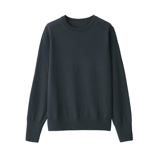 Women's Washable High Gauge Wool Crew Neck Sweater Dark Gray MUJI