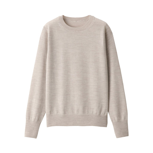 Women's Washable High Gauge Wool Crew Neck Sweater Oatmeal MUJI