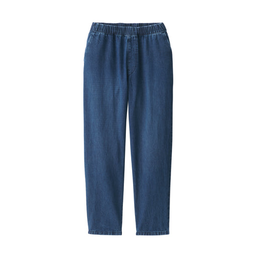 Women's Washed Denim Easy Tapered Pants Blue MUJI