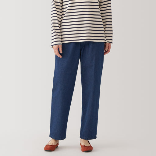 Women's Washed Denim Easy Tapered Pants MUJI