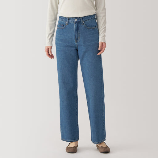 Women's Kapok Blend Denim Straight Pants MUJI