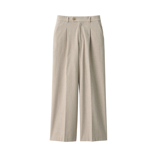 Women's Stretch Brushed Darted Wide Pants Beige MUJI