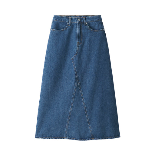 Women's Kapok Blend Denim A-Line Skirt Light Blue MUJI