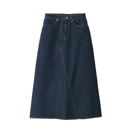 Women's Kapok Blend Denim A-Line Skirt Dark Navy MUJI