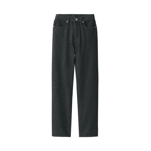 Women's Kapok Blend Denim Straight Pants Black MUJI