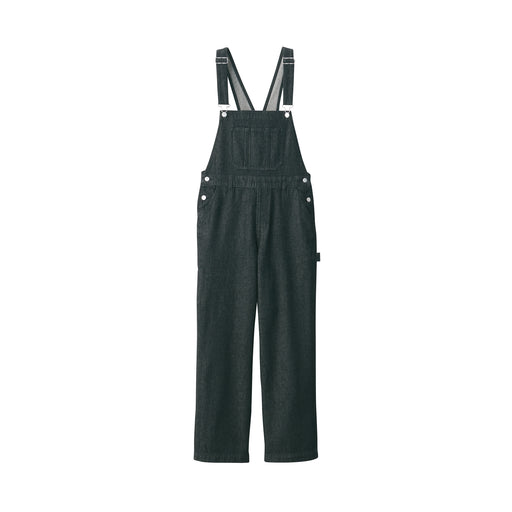 Women Kapok Blend Denim Overalls Black MUJI