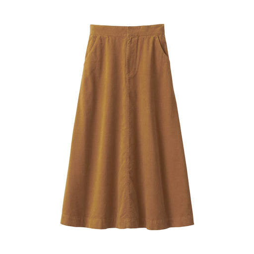 Women's Kapok Blend Corduroy Flared Skirt Camel MUJI