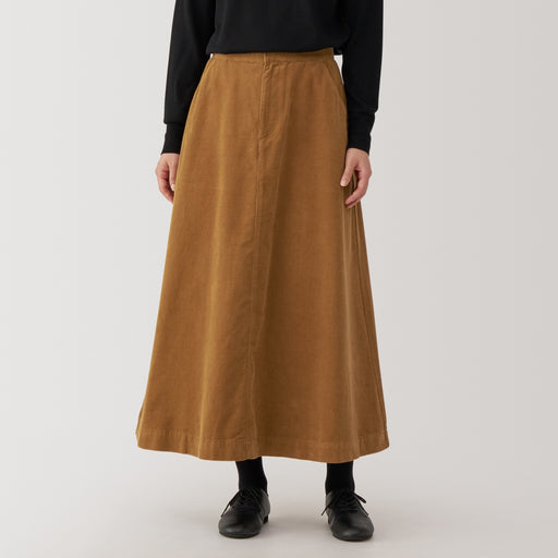 Women's Kapok Blend Corduroy Flared Skirt MUJI