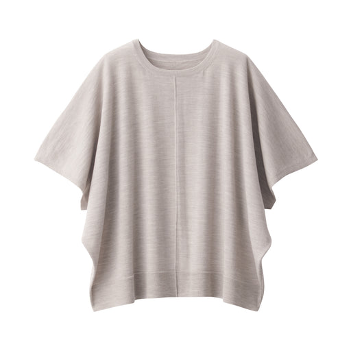 Women's Washable High Gauge Wool Poncho Sweater Oatmeal MUJI