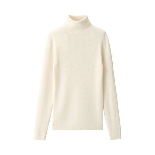 Women's Washable High-Gauge Turtleneck Sweater Off White MUJI