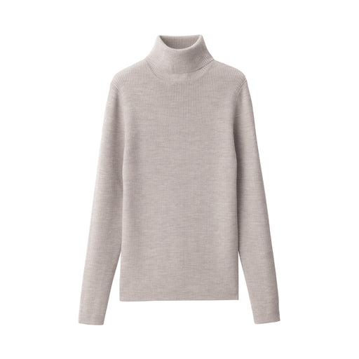 Women's Washable High-Gauge Turtleneck Sweater Oatmeal MUJI