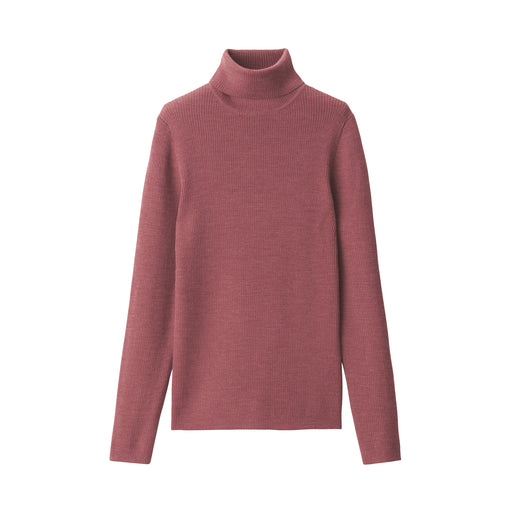 Women's Washable High-Gauge Turtleneck Sweater Smoky Pink MUJI