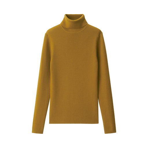 Women's Washable High-Gauge Turtleneck Sweater Mustard MUJI