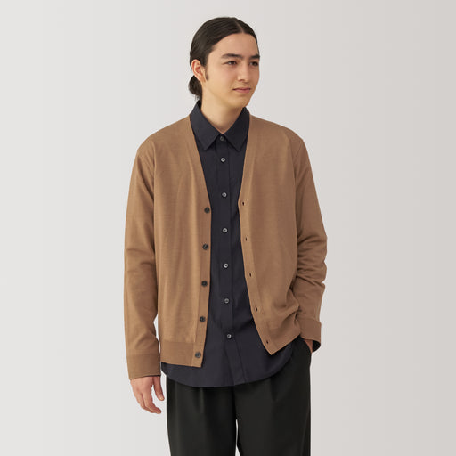 Men's Washable High-Gauge V Neck Cardigan MUJI