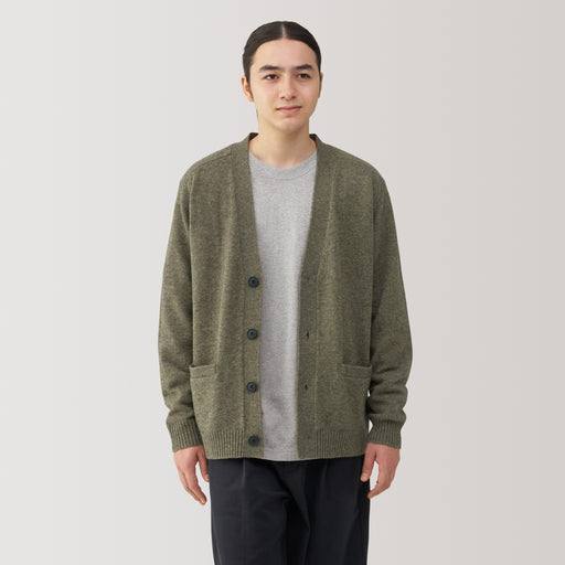 Men's Wool Yak V-Neck Cardigan MUJI USA