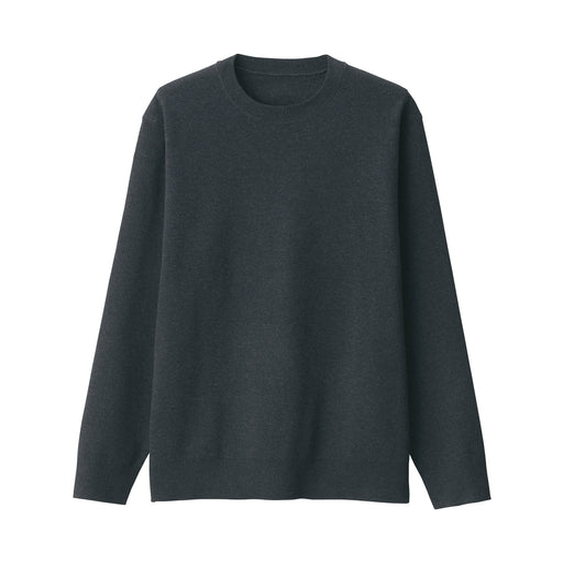 Men's Washed Milano Ribbed Crew Neck Sweater Dark Gray MUJI