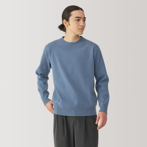 Men's Washed Milano Ribbed Crew Neck Sweater MUJI