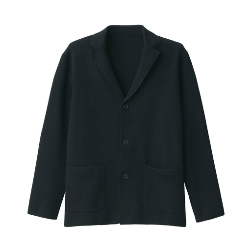 Men's Washed Milano Ribbed Jacket Black MUJI