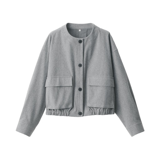 Women's Stretch Brushed Cardigan Jacket Gray MUJI