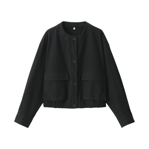 Women's Stretch Brushed Cardigan Jacket Black MUJI