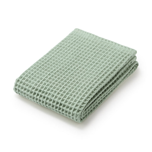 Waffle Small Bath Towel Smoky Green MUJI