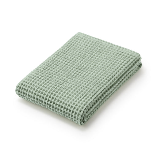 Waffle Bath Towel Smoky Green MUJI