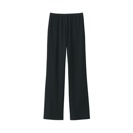 Women's Stretch Rib Straight Leggings Black MUJI